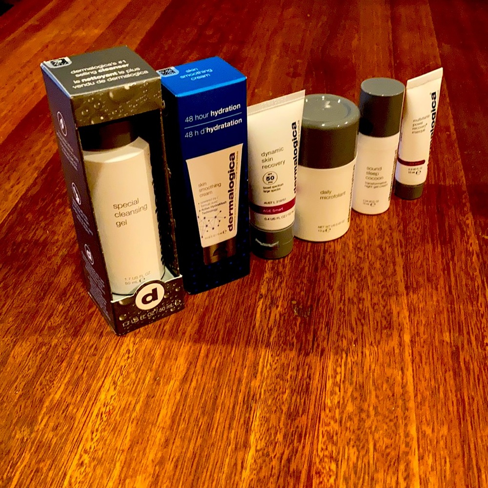 Dermalogica and Kiehls travel products